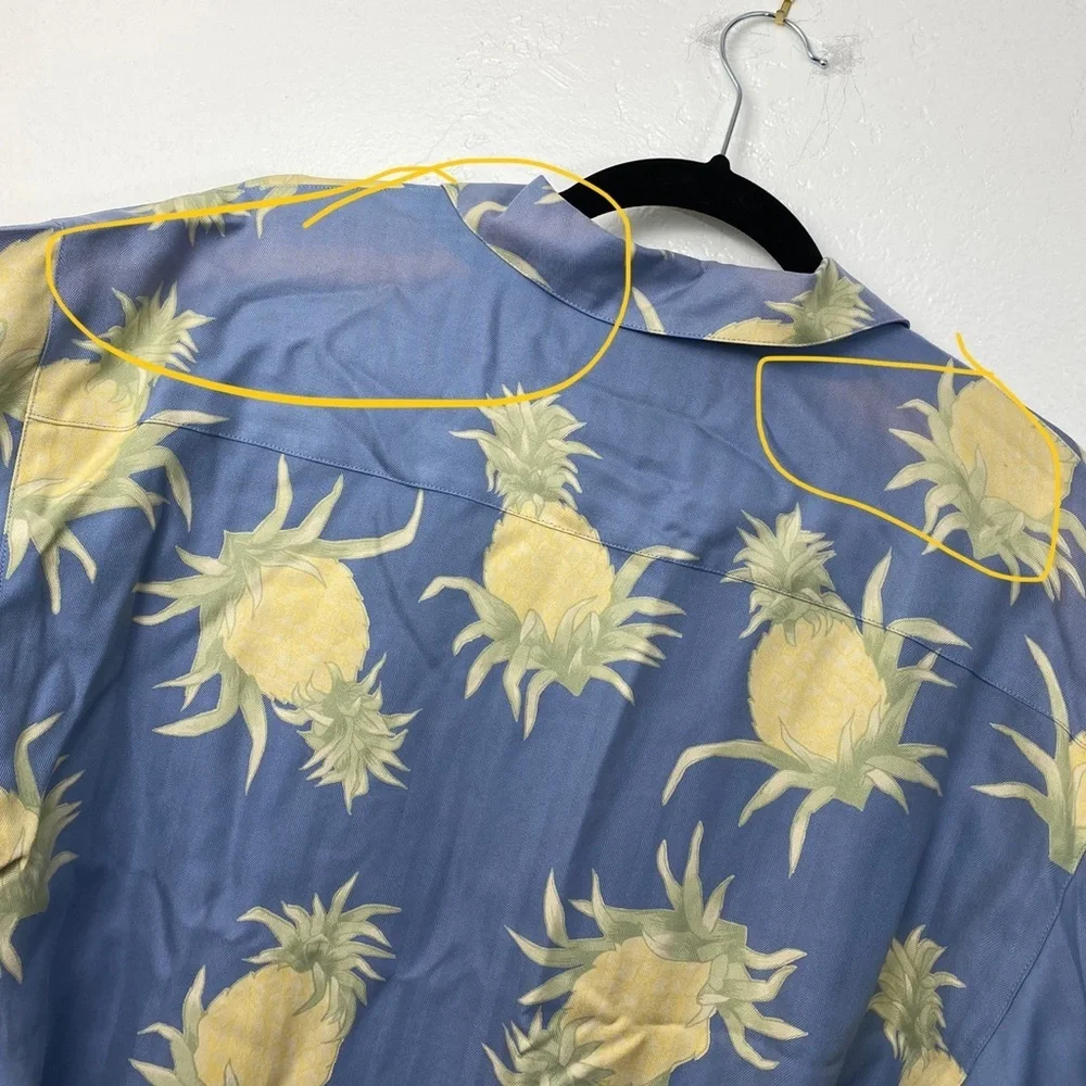 Vintage Silk Hawaiian‎ Honolulu Button Down Short Sleeve Summer Shirt Men Medium